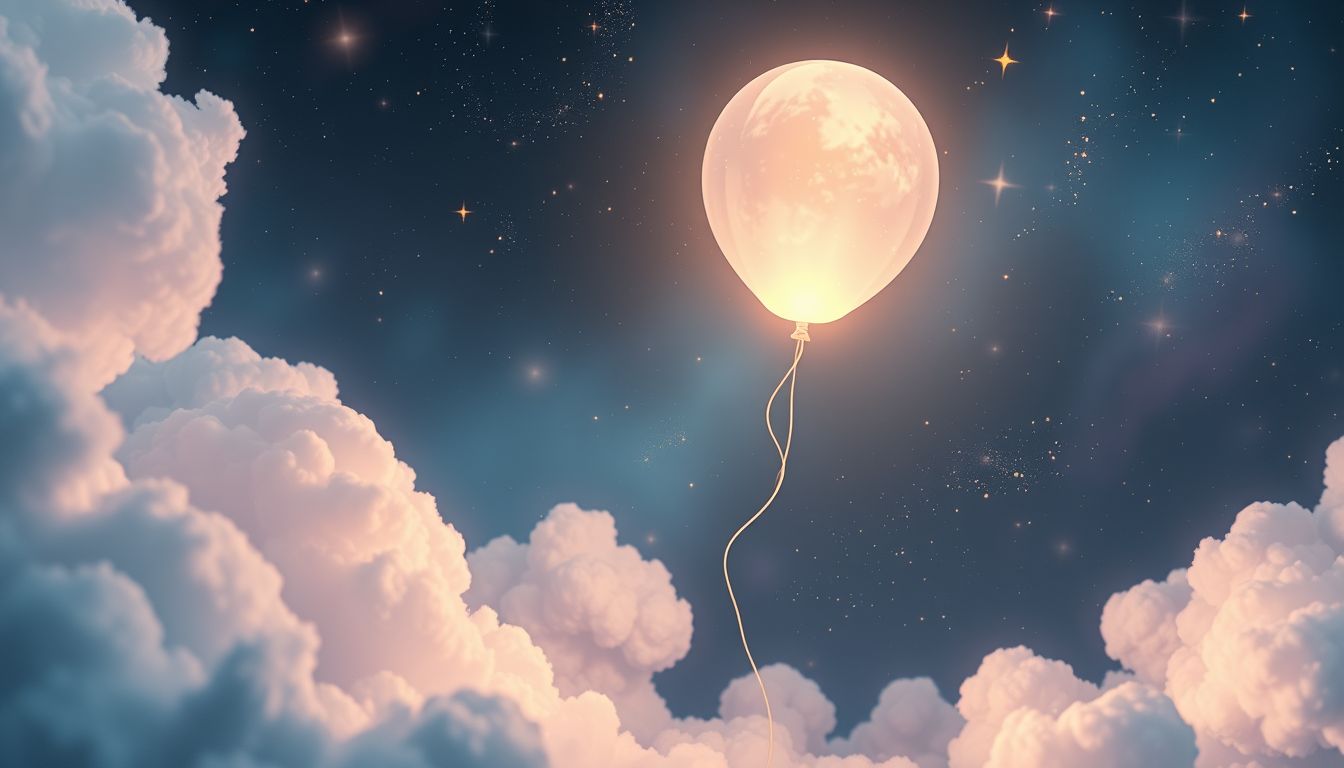 Ein Luftballon im Traum symbolisiert zerbrechliche Hoffnungen und Freiheit.