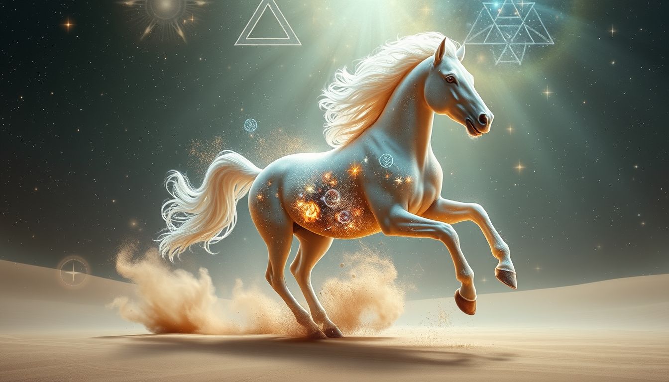 Ein Wüstenpferd symbolisiert grenzenlose Freiheit und wilde Kraft.