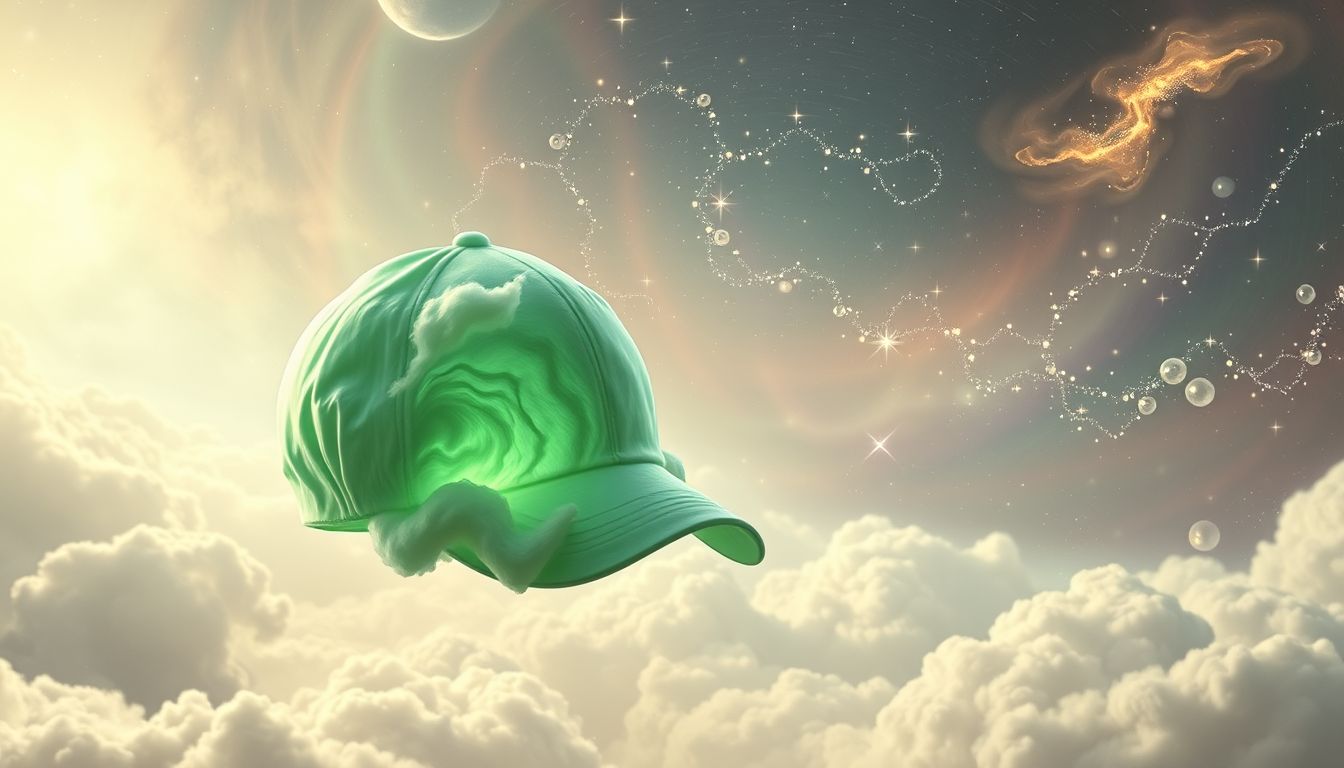 Der Traum von grüner Baumwollmütze symbolisiert Hoffnung und Erneuerung.