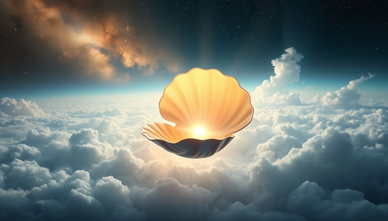 Eine geöffnete Bivalve symbolisiert verborgene Wahrheiten und Offenbarungen.