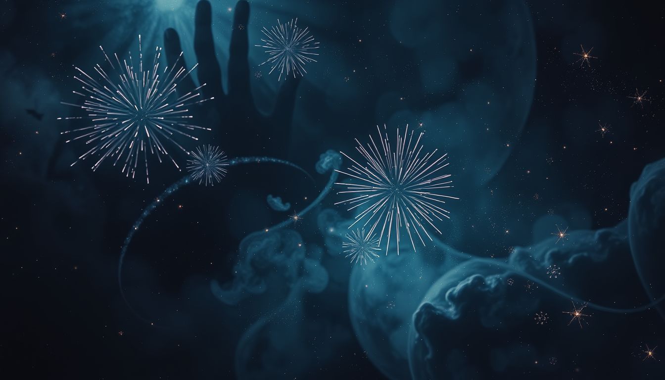 Dunkles Feuerwerk symbolisiert oft unterschwellige Ängste und Unsicherheiten.