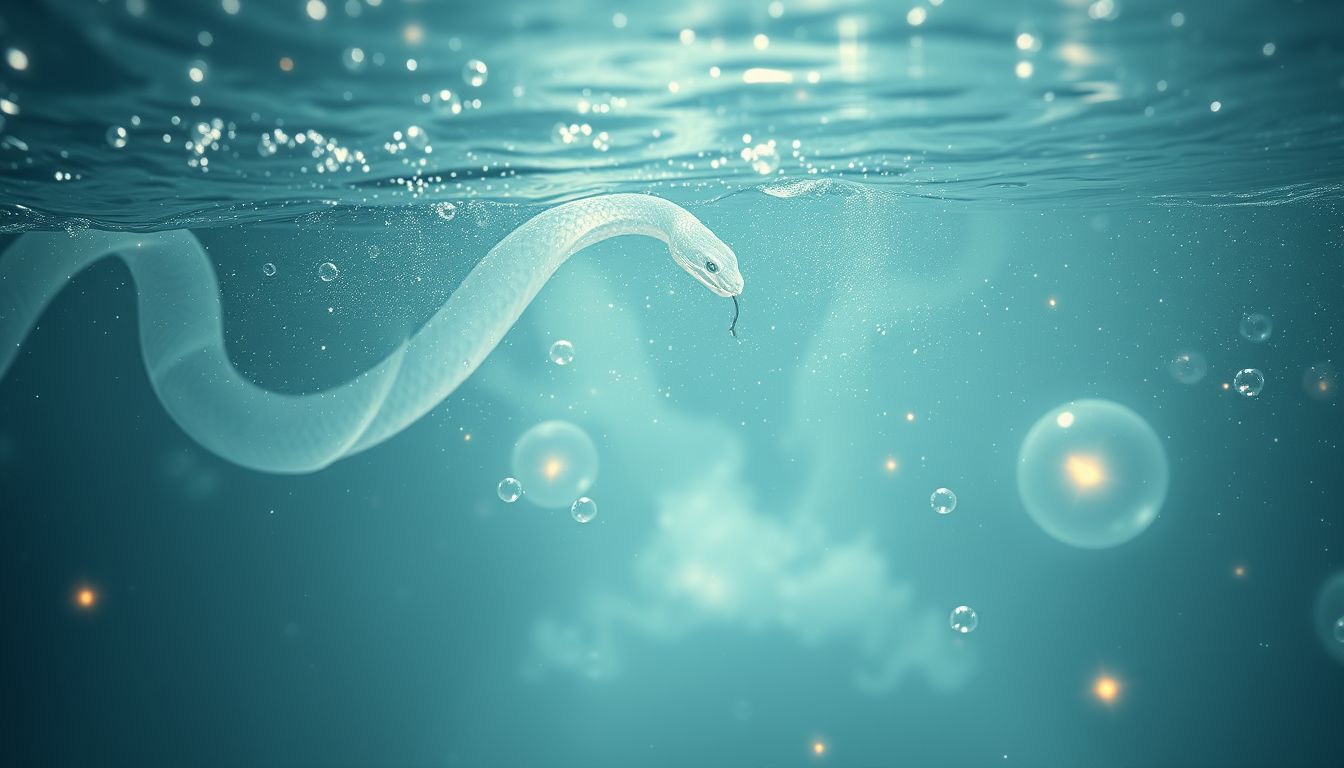 Eine Natter im Wasser symbolisiert emotionale Reinigung und Veränderung.