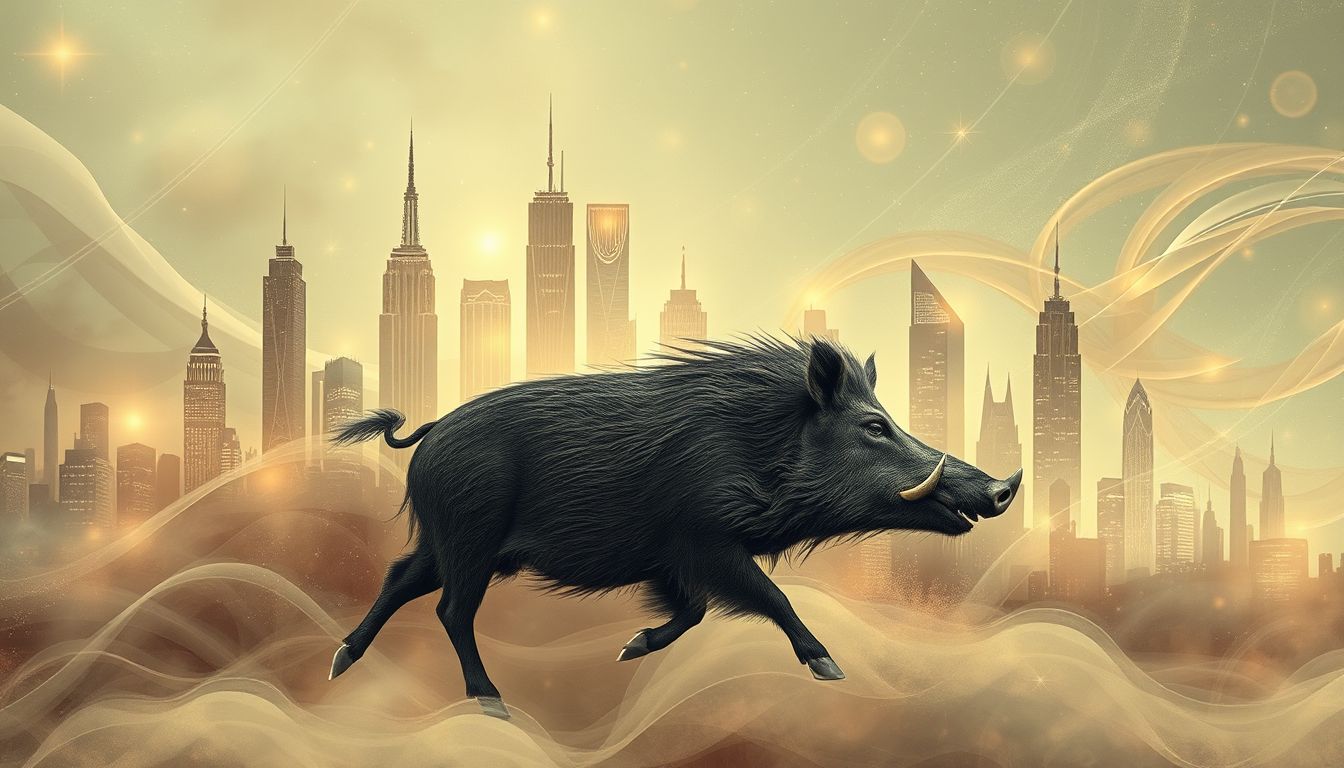 Ein Wildschwein in der Stadt symbolisiert unerwartete Herausforderungen im Alltag.
