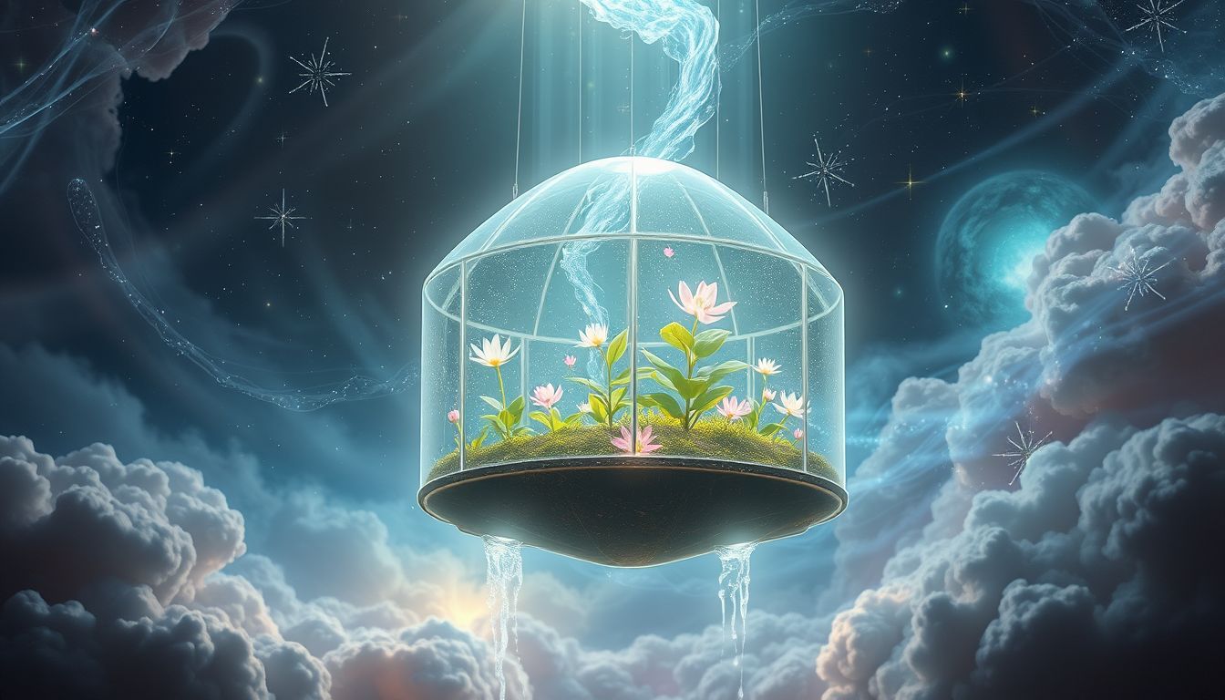 Ein Glashaus bewässern symbolisiert liebevolle Pflege und persönliches Wachstum.