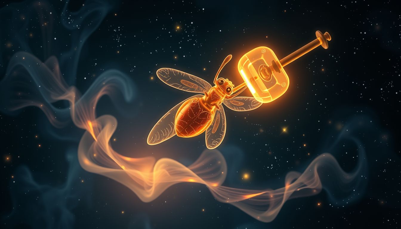 Ein Drehspieß mit Insekten symbolisiert ungewöhnliche Lebensveränderungen im Traum.