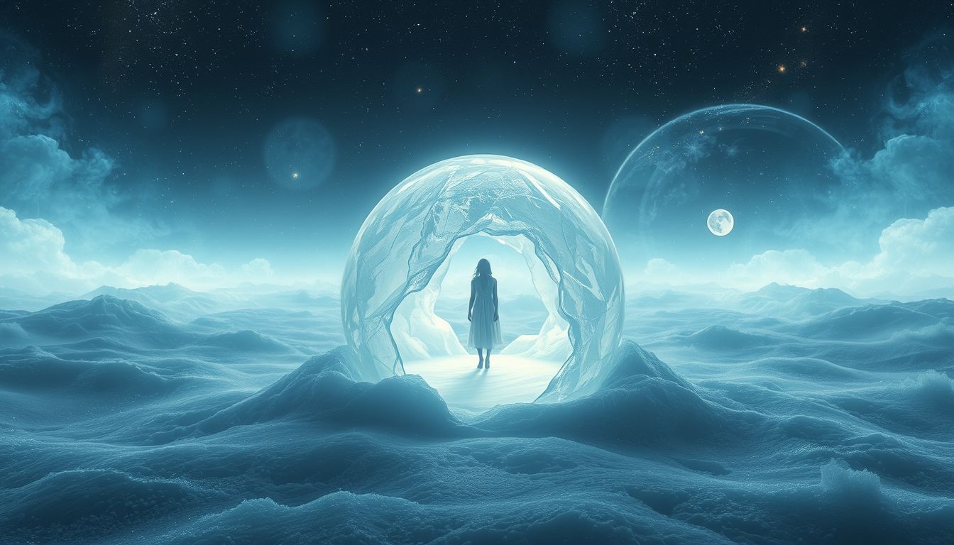 Eine Eiskuppel symbolisiert emotionale Kälte und Abgeschiedenheit im Traum.