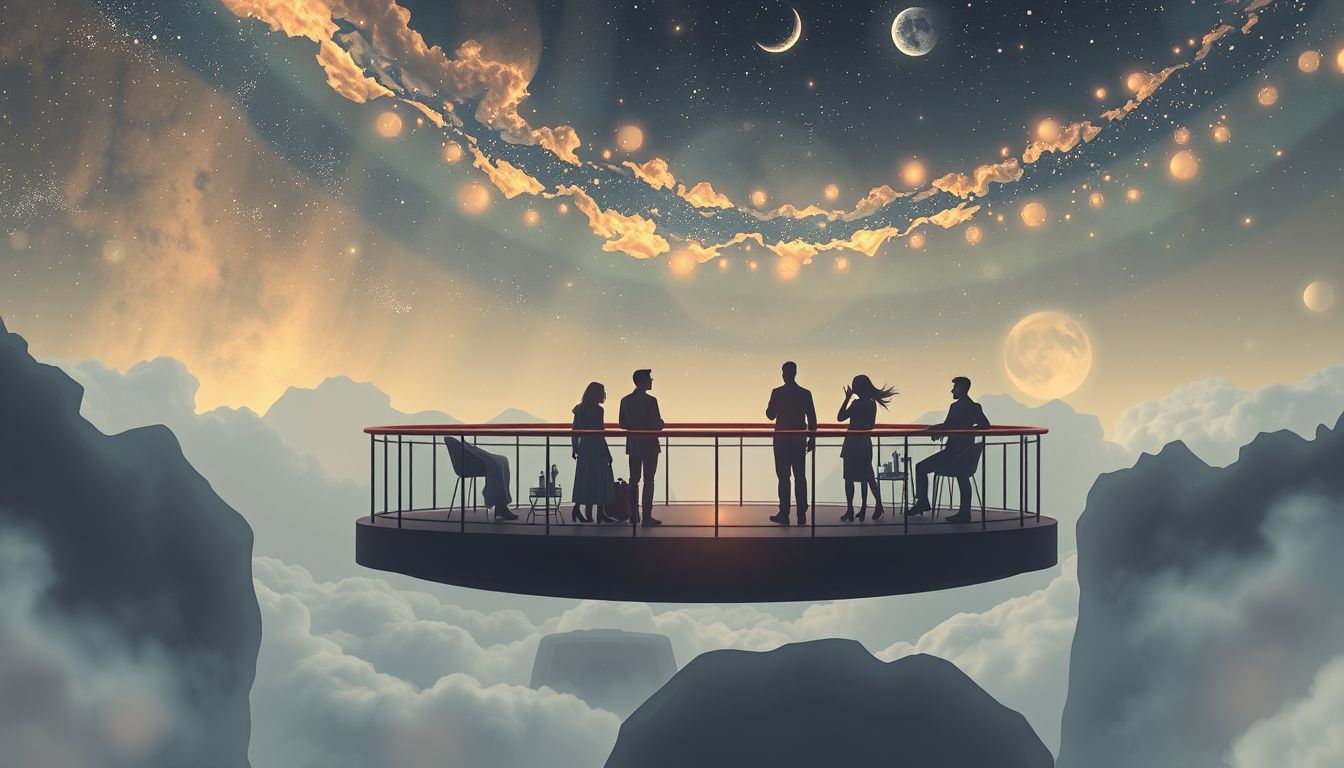 Ein Traum von Terrasse mit Freunden symbolisiert Gemeinschaft und Freiheit.