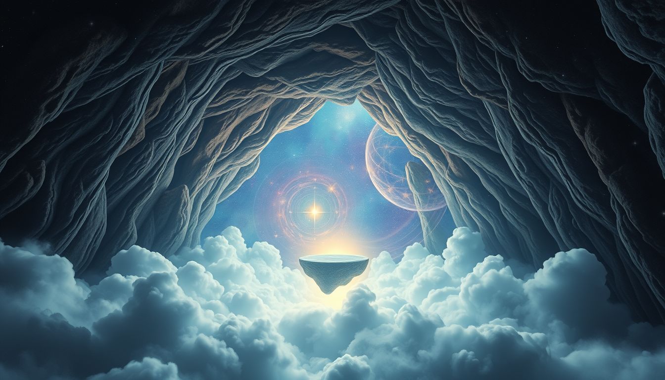 Ein Altar in der Grotte symbolisiert spirituelle Reinigung und Neubeginn.