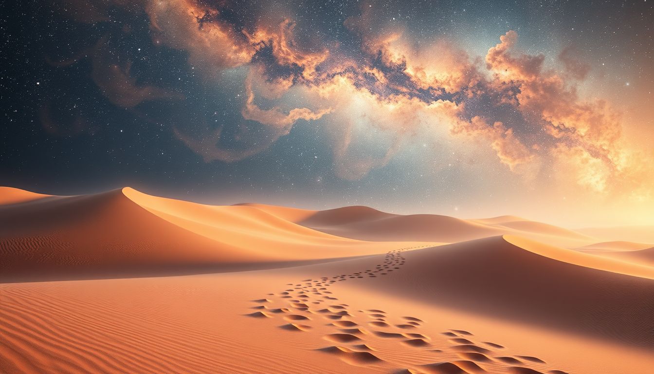 Das Durchqueren der Sandwüste symbolisiert innere Stärke und Wandel.