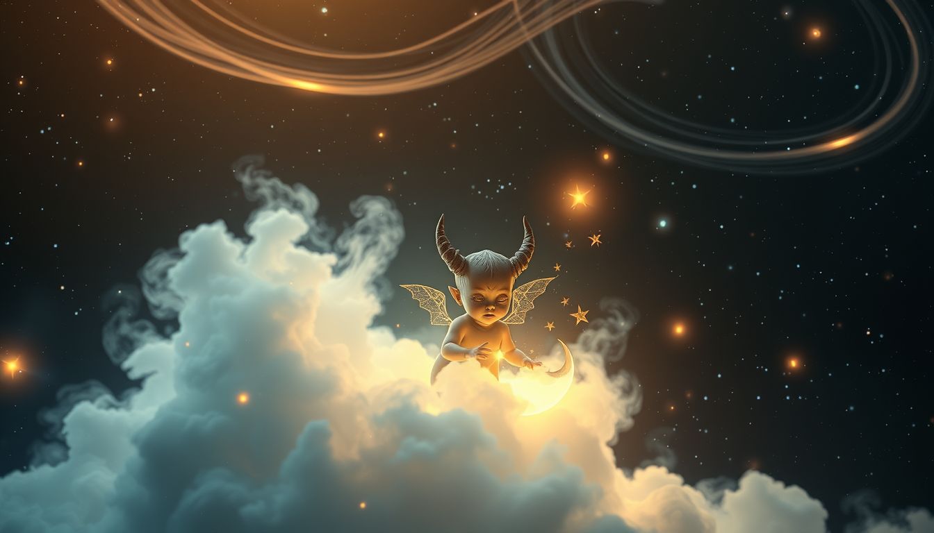 Ein Dämon als Kind symbolisiert verborgene Ängste und Unsicherheiten.