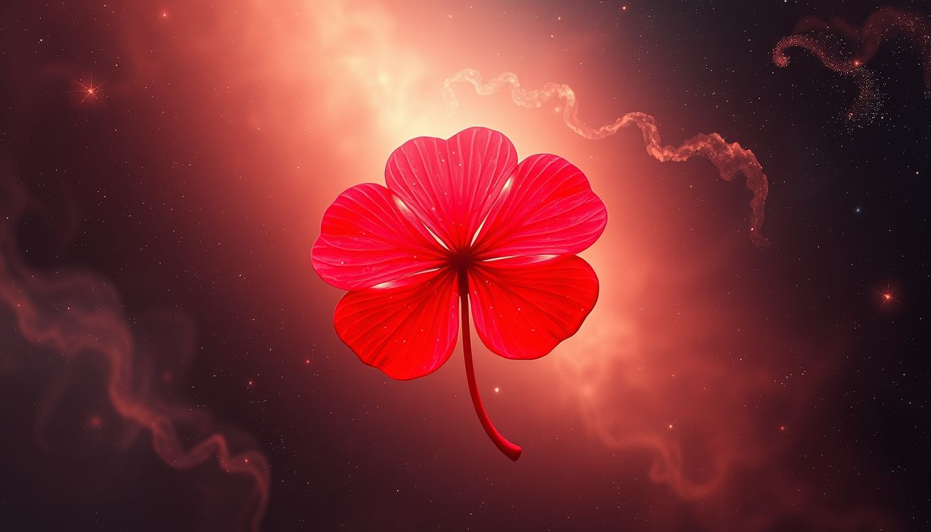 Ein riesiger roter Klee symbolisiert außergewöhnliches Glück im Traum.