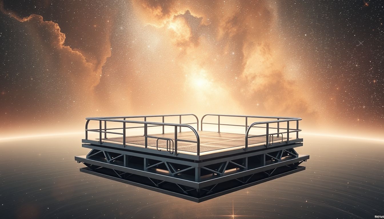 Ein Metalldock symbolisiert technologische Fortschritte und moderne Stabilität.