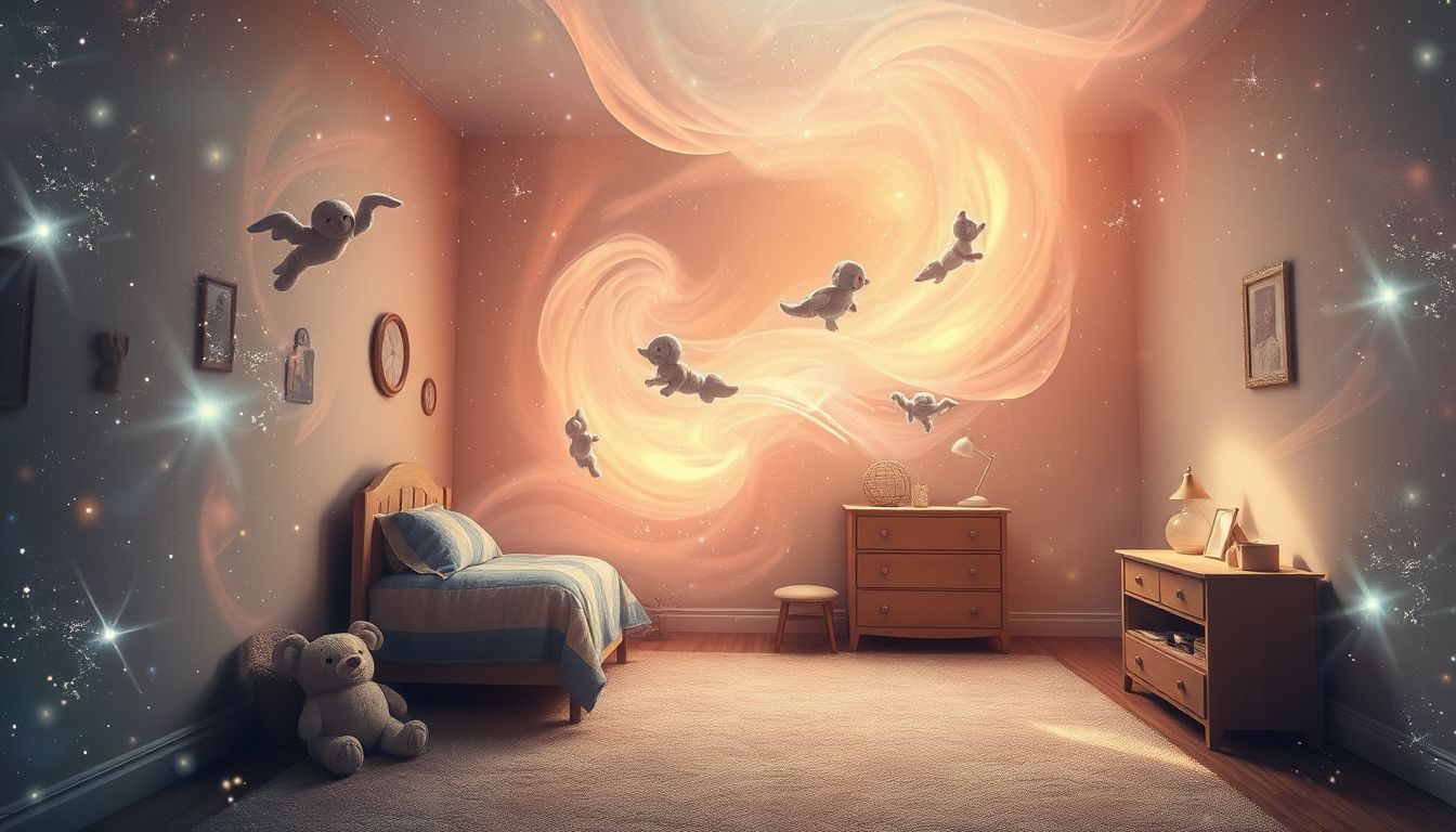 Ein verschwindendes Kinderzimmer symbolisiert Verlust alter Erinnerungen.