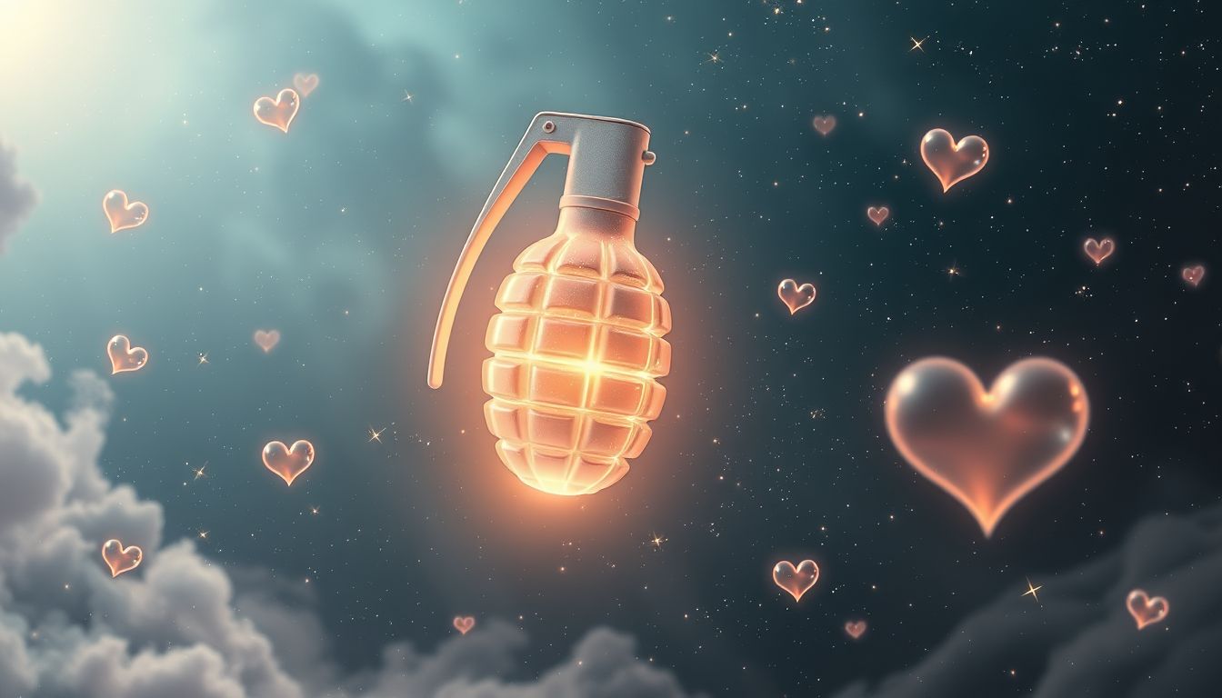 Eine Granate in Liebesträumen symbolisiert plötzliche emotionale Explosionen.