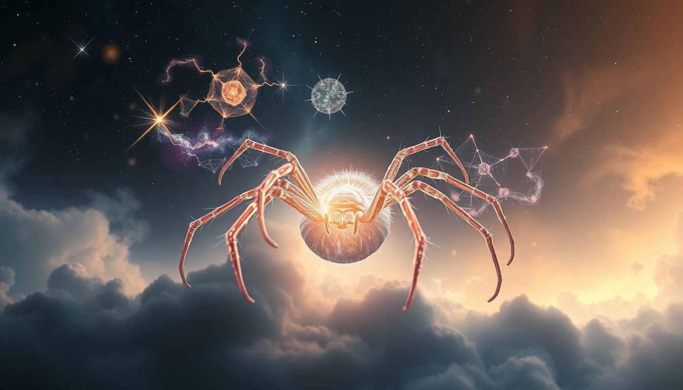 Eine verwandelte Giftspinne symbolisiert oft innere Transformation und Angst.