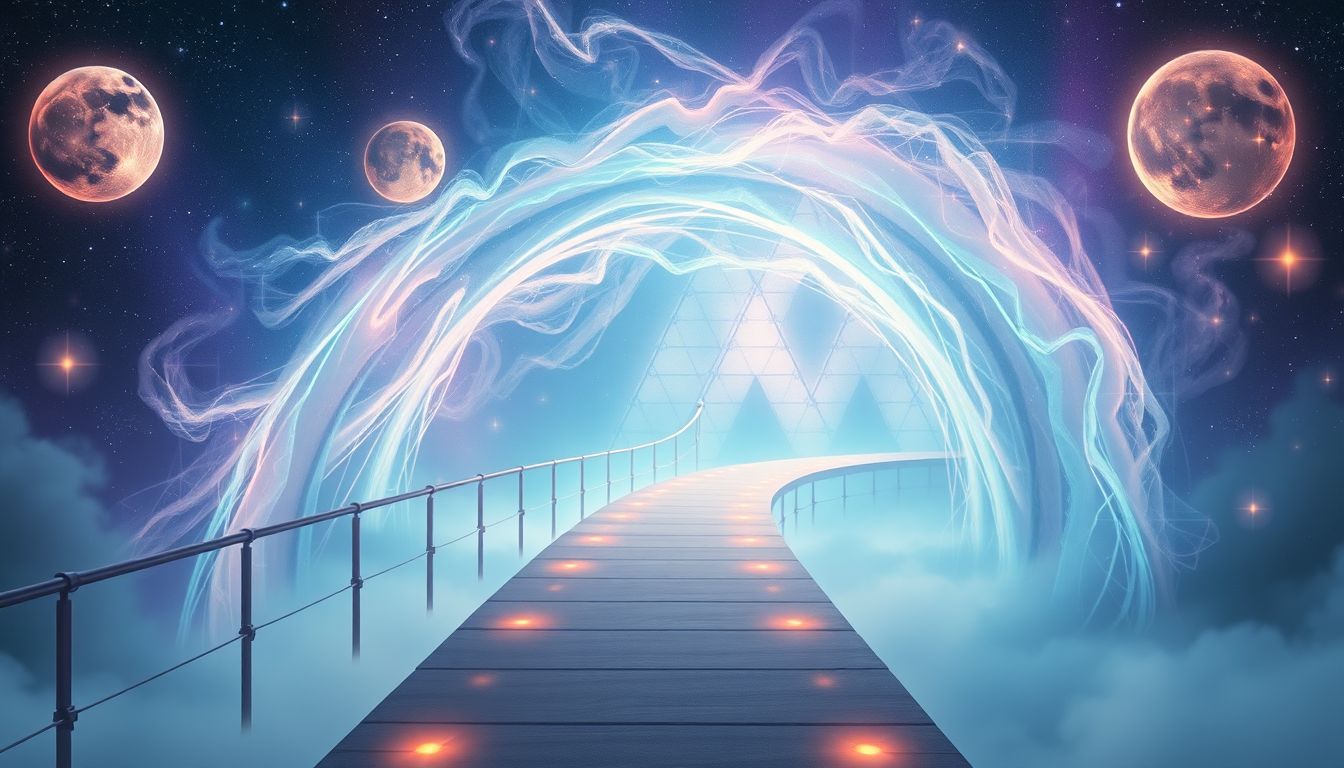 Ein Durchmarsch über eine Brücke symbolisiert Überwindung von Hindernissen.