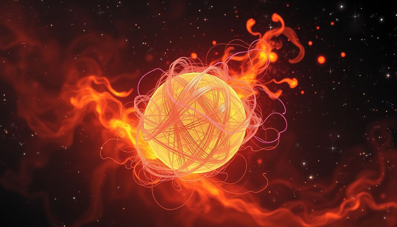 Der brennende Zwirn symbolisiert innere Wandlung und Loslassen.