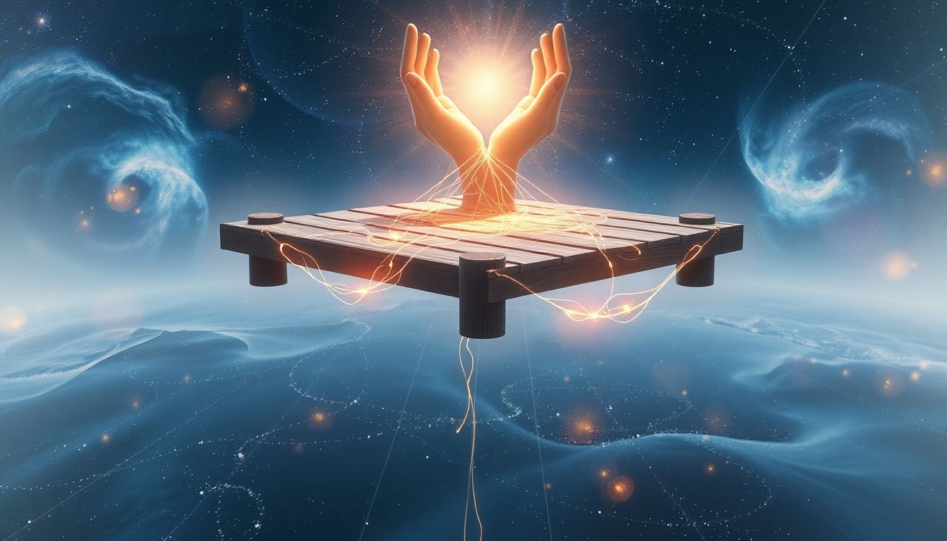 Ein repariertes Dock symbolisiert innere Heilung und neue Chancen.