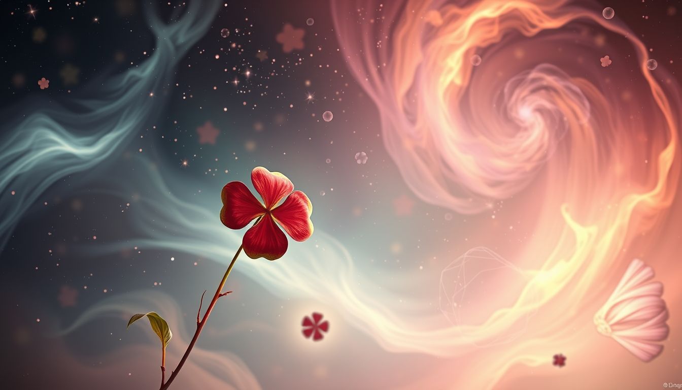 Ein verdorrter roter Klee symbolisiert verpasste Chancen im Traum.