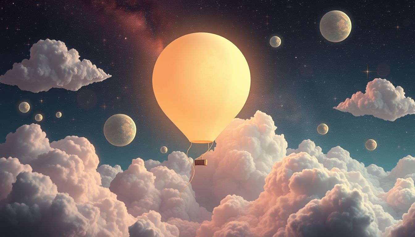 Ungewöhnlich geformte Ballons symbolisieren kreative und unkonventionelle Gedanken.
