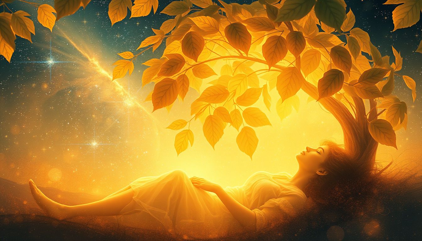 Unter Laubdächern im Sonnenschein symbolisiert Ruhe und Zufriedenheit.