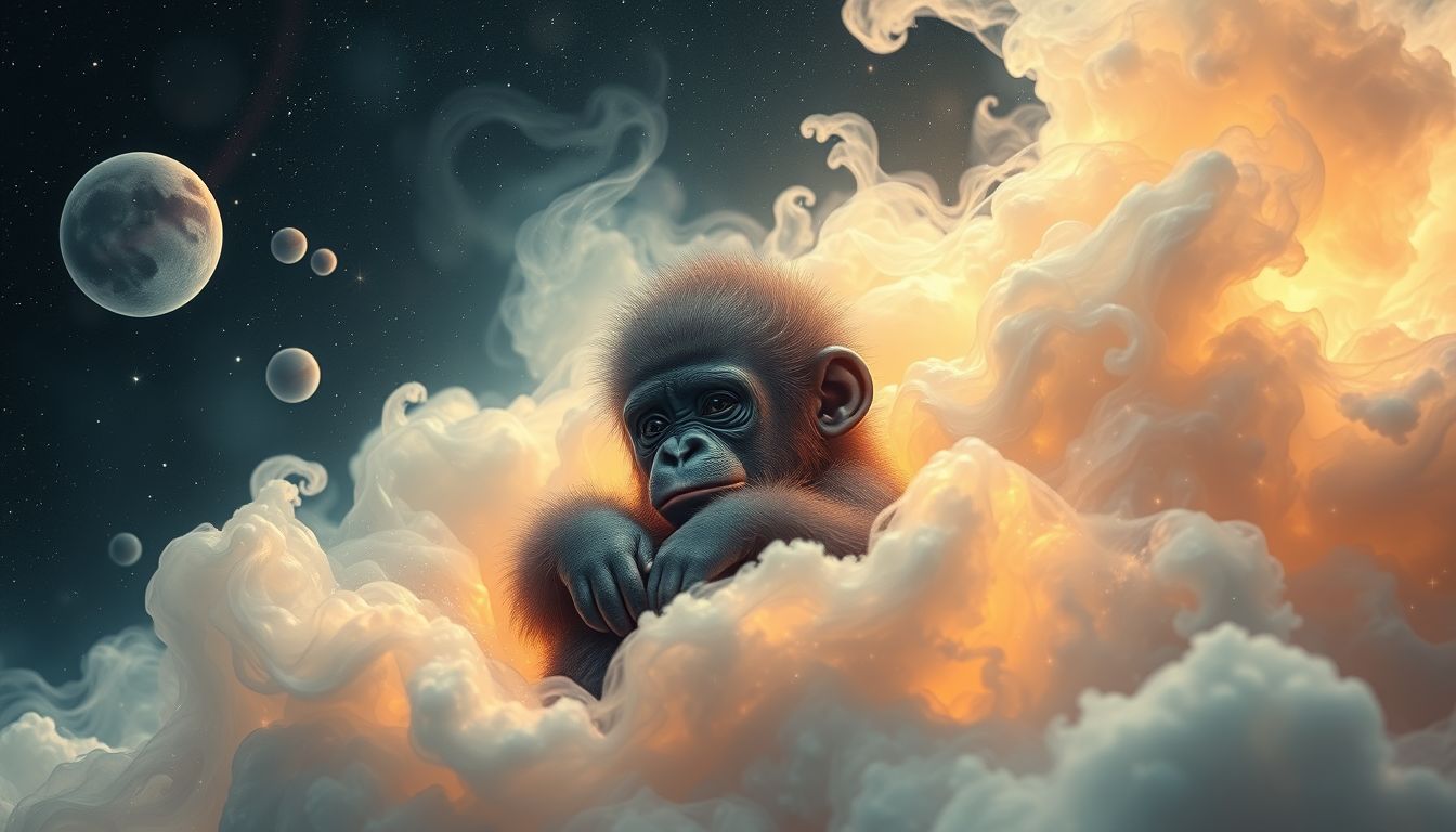 Ein Baby-Gorilla im Traum symbolisiert oft Unschuld und Geborgenheit.