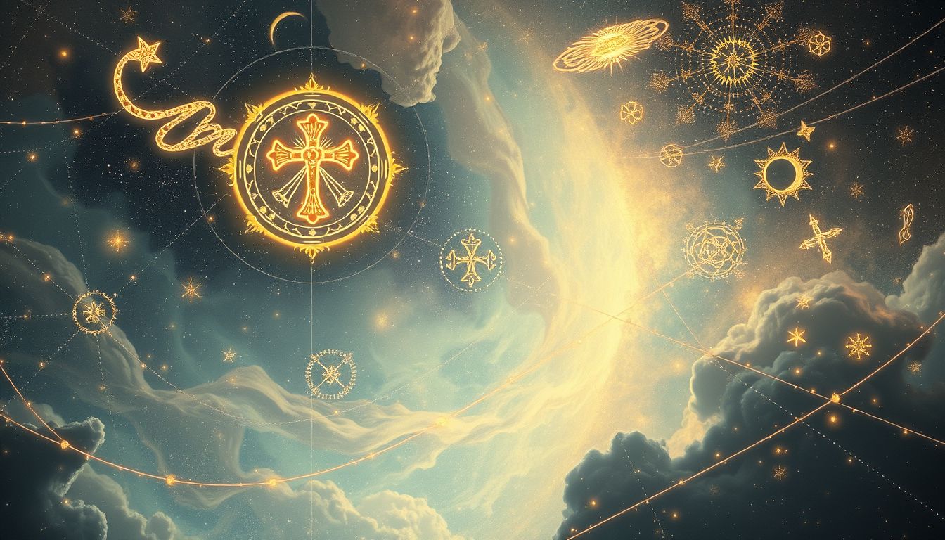 Ein religiöser Kupferstich symbolisiert spirituelle Erkenntnis und inneren Frieden.