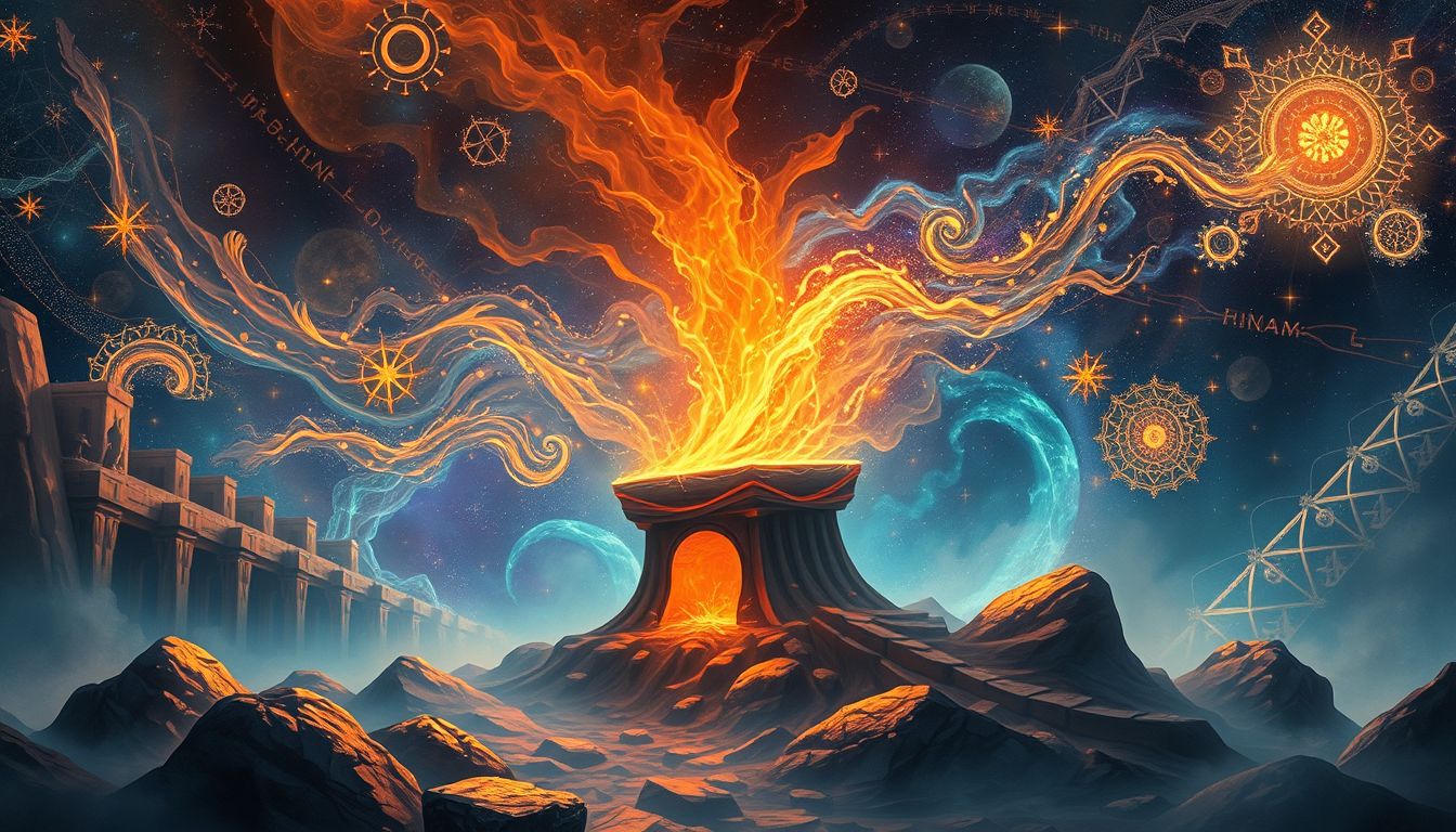 Das Schmiedefeuer symbolisiert in der Mythologie oft schöpferische Kraft.