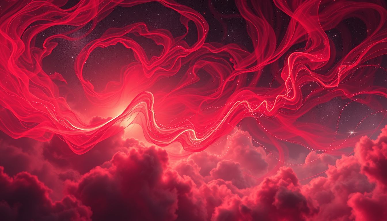 Rot symbolisiert Leidenschaft, Energie und intensiven emotionalen Ausdruck im Traum.