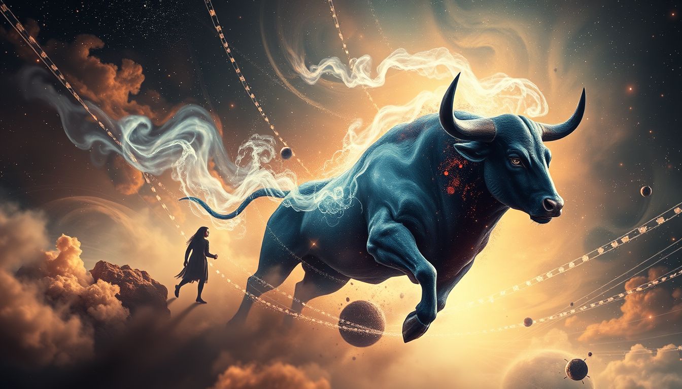 Ein Bulle, der dich verfolgt, symbolisiert überwältigende Angst und Bedrohung.