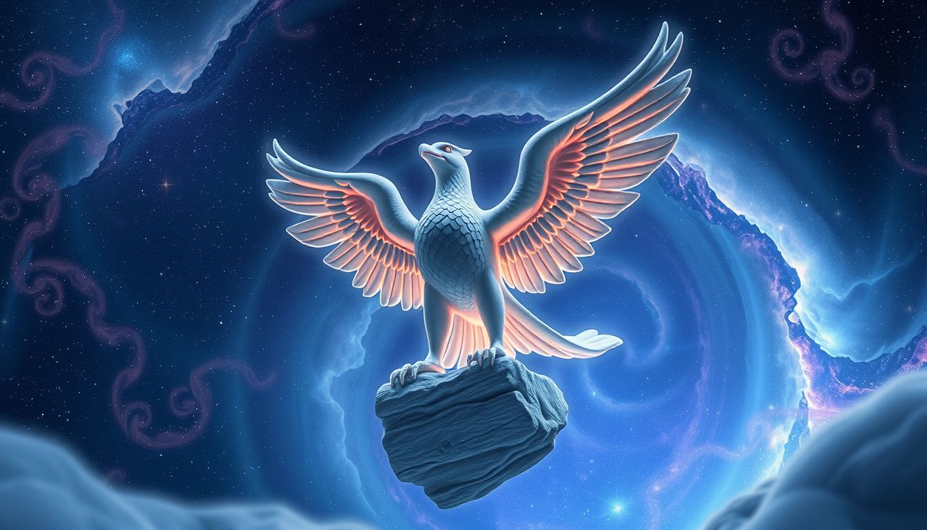 Der Donnervogel aus Stein symbolisiert unverrückbare spirituelle Stärke.