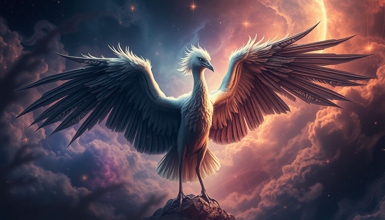 Ein angreifender Reiher symbolisiert innere Angst und Bedrohungsgefühl.