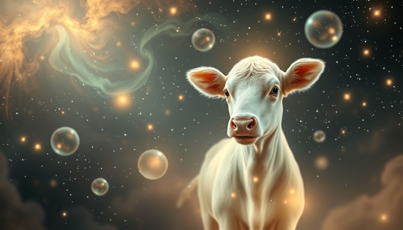 Ein sprechendes Kalb symbolisiert unerwartete Botschaften aus dem Unterbewusstsein.