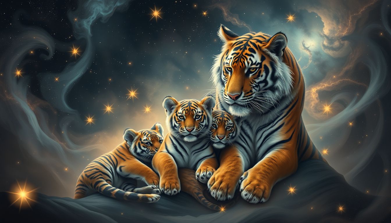 Tigermütter zeigen starken Schutz- und Fürsorgeinstinkt für ihre Jungen.