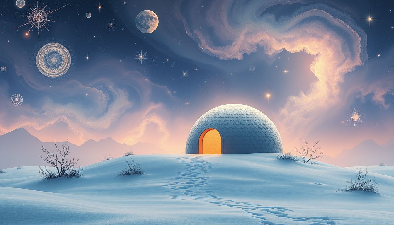 Ein Waboose im Schnee symbolisiert Rückzug und innere Klarheit.