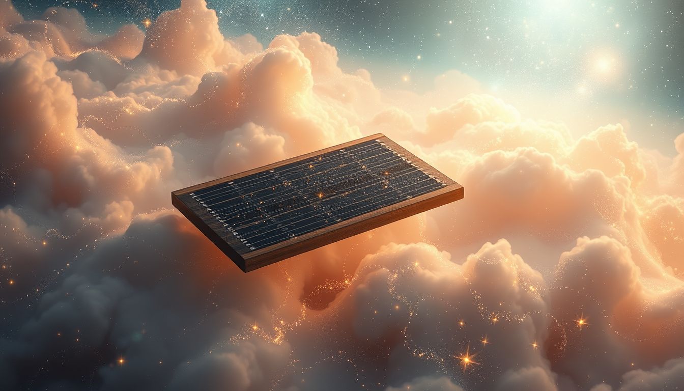 Ein Waschbrett im Himmel symbolisiert spirituelle Reinigung und Hoffnung.