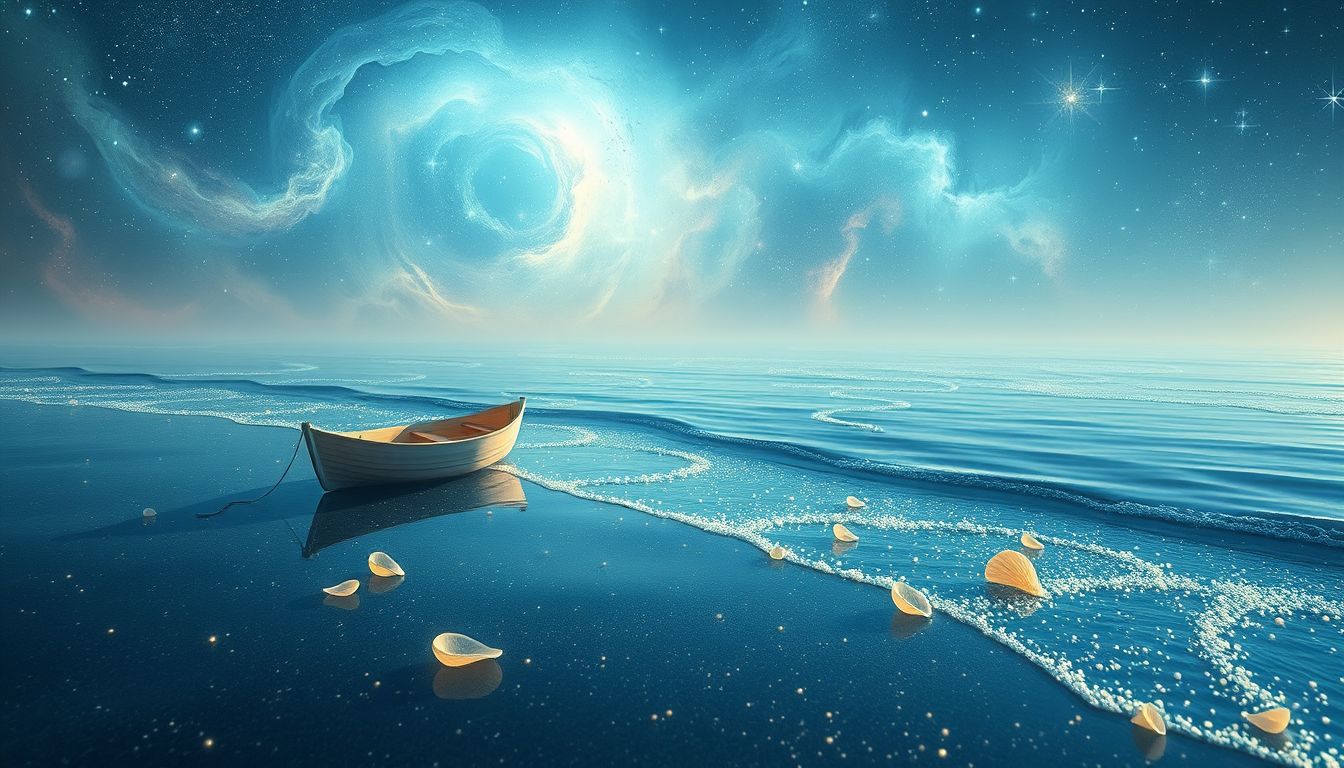 Eine Jolle am Strand symbolisiert Ruhe und bevorstehende Veränderungen.