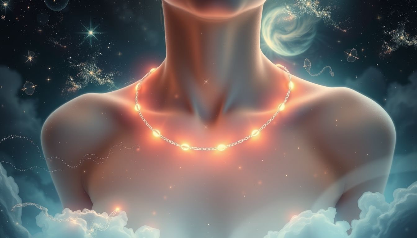 Eine Kette um den Hals im Traum symbolisiert oft Bindung oder Schutz.