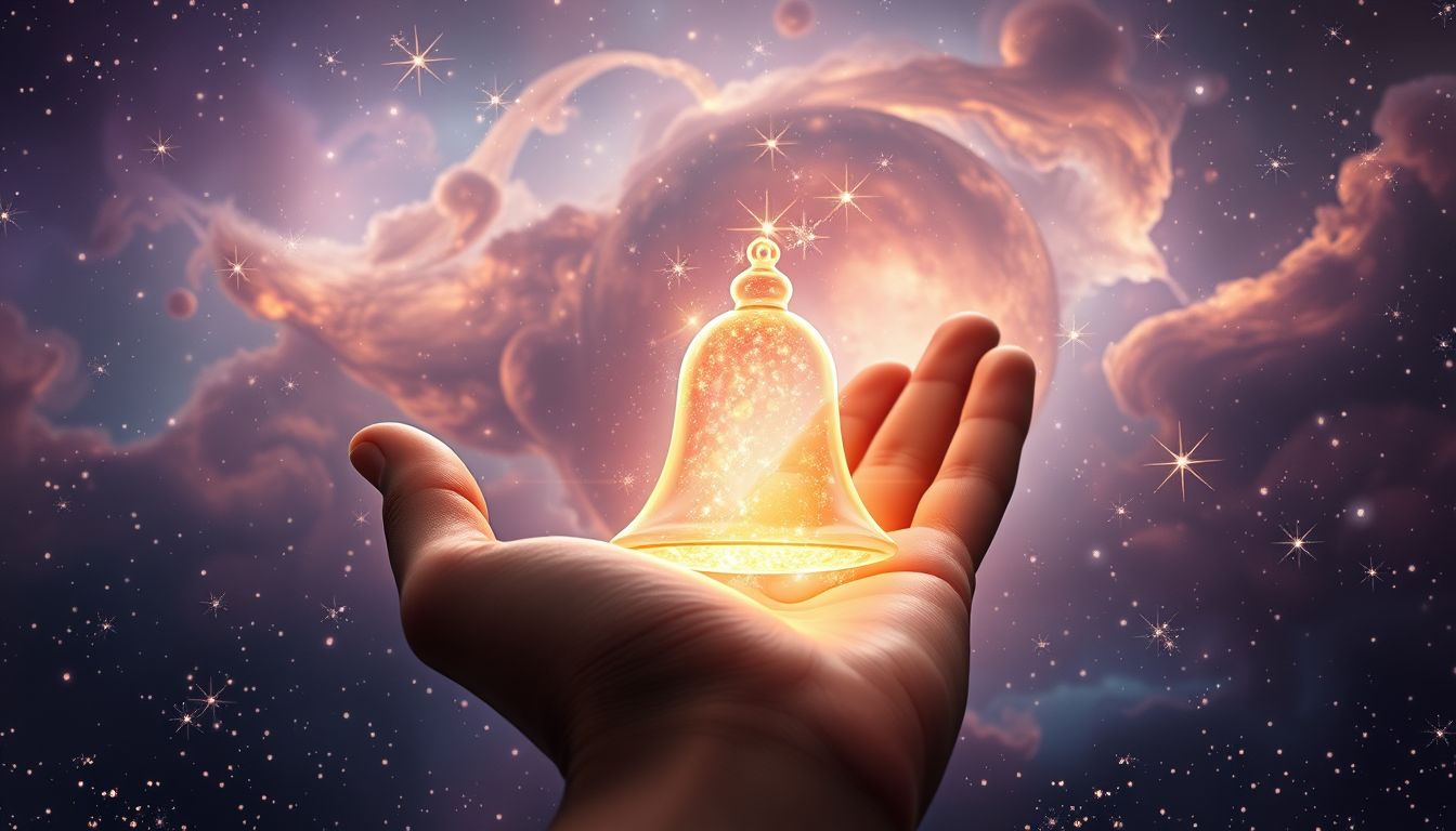 Eine Schelle in der Hand symbolisiert Kontrolle über bevorstehende Herausforderungen.