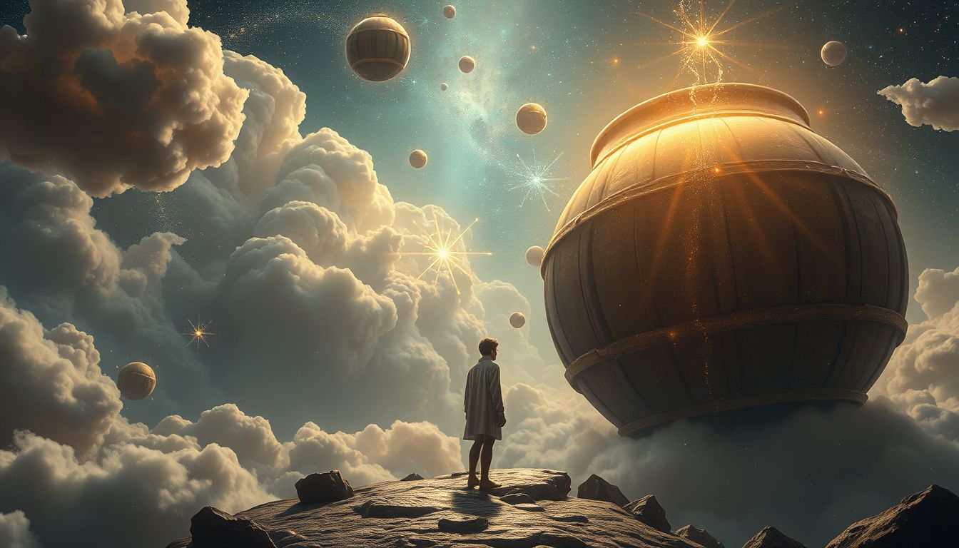 Das Reinigen alter Fässer symbolisiert die Reinigung vergangener Erinnerungen.