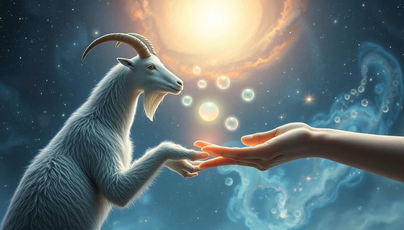 Einen Steinbock füttern symbolisiert Unterstützung und innere Stärke.
