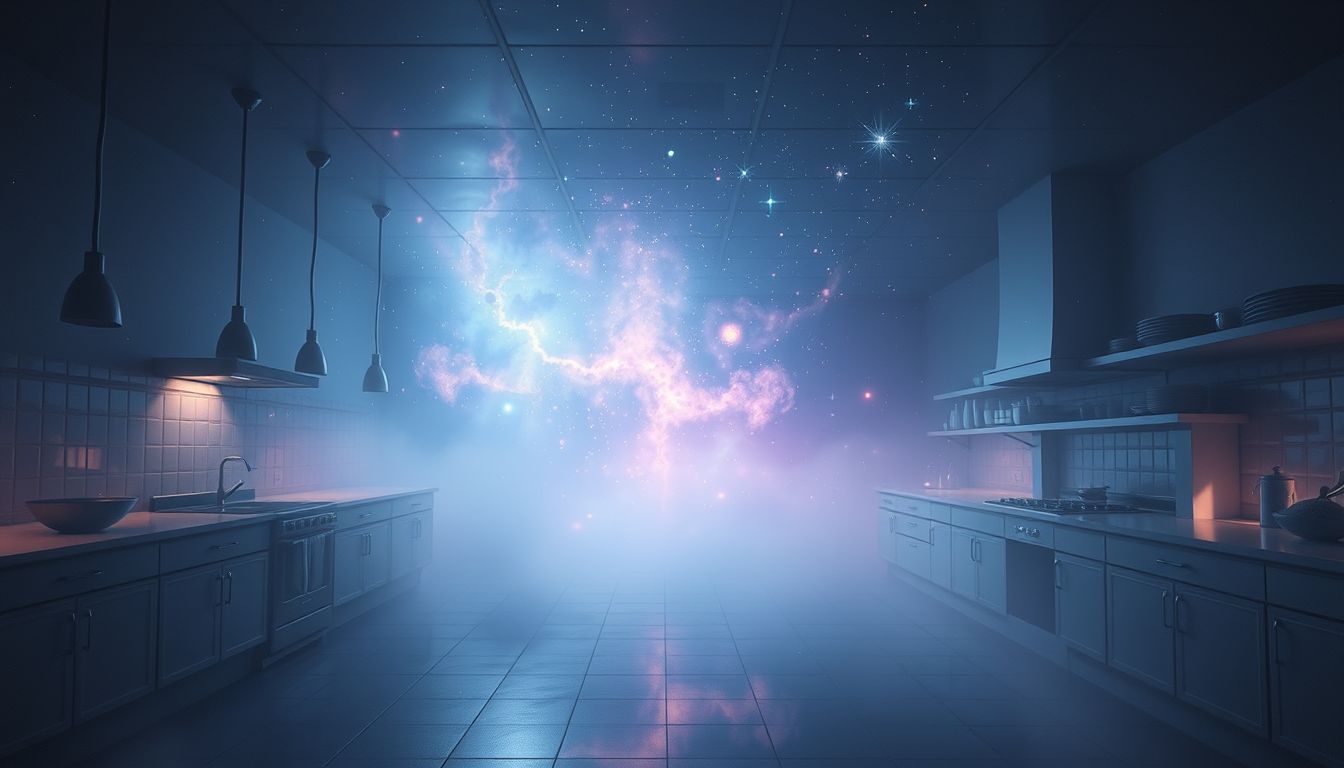 Eine verlassene Gemeinschaftsküche symbolisiert innere Leere und Isolation.