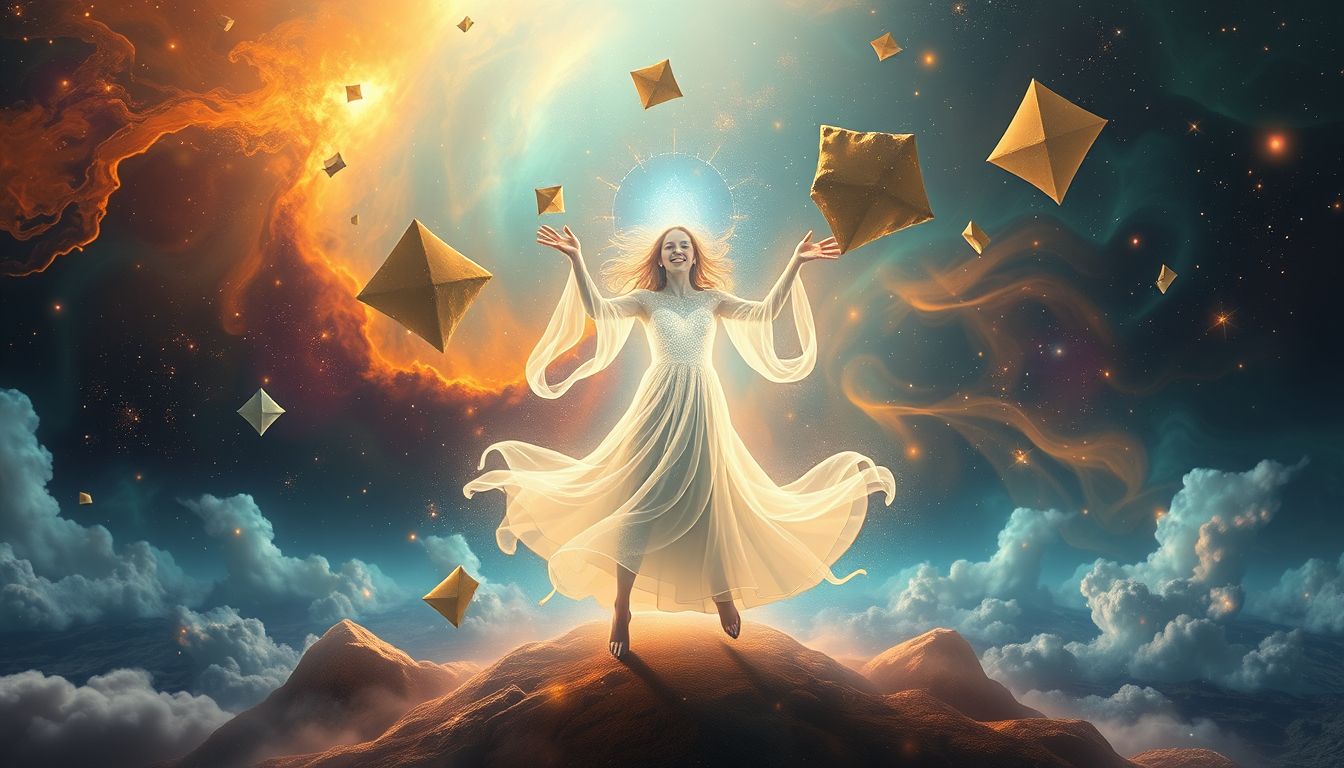 Ein tanzender Erzieher symbolisiert lebendige Kreativität und innere Freude.