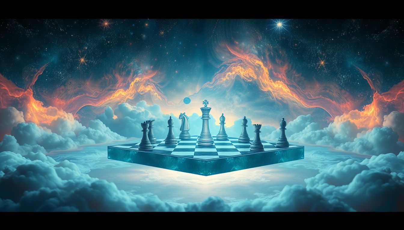 Schach im Traumraum spiegelt kreatives Denken und Strategie wider.