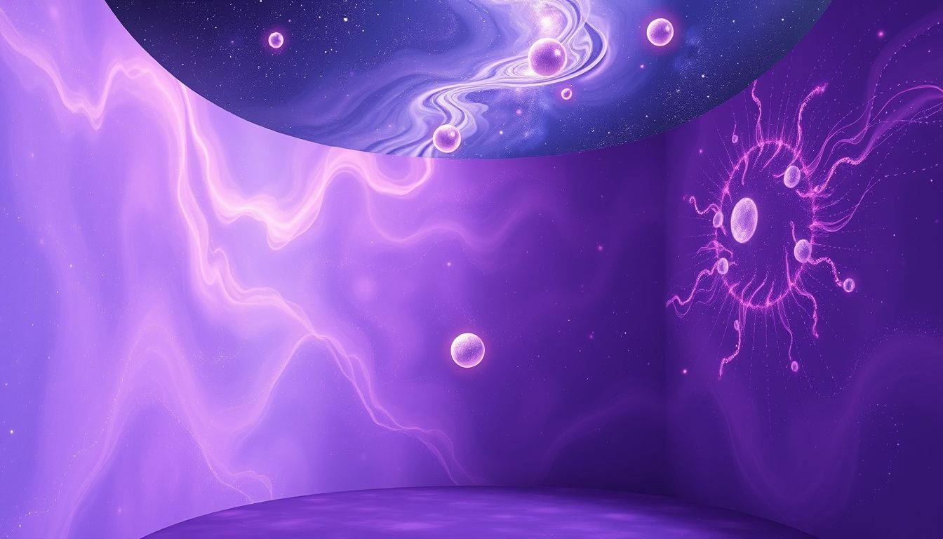 Lila Wände symbolisieren kreative Transformation und spirituelles Wachstum im Traum.