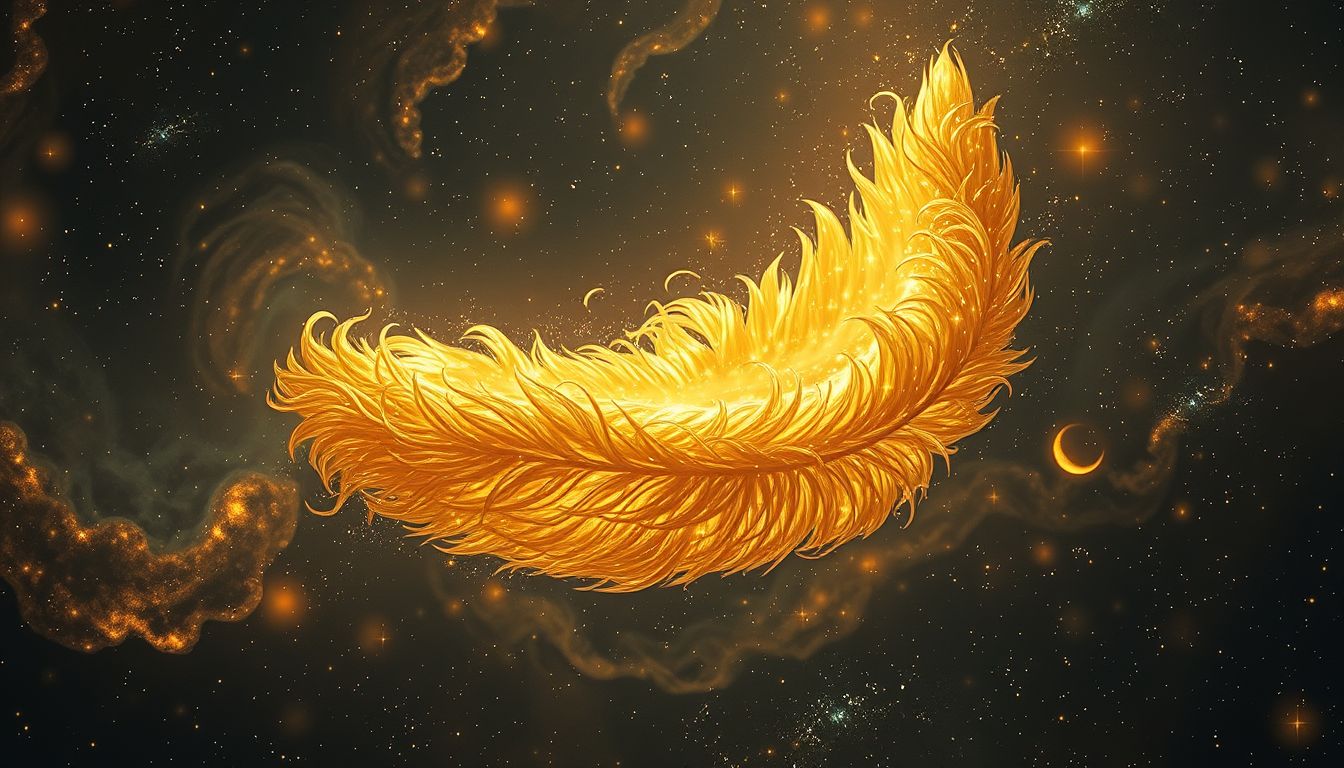 Ein goldnes Federbett symbolisiert Luxus, Wohlstand und innere Erfüllung.