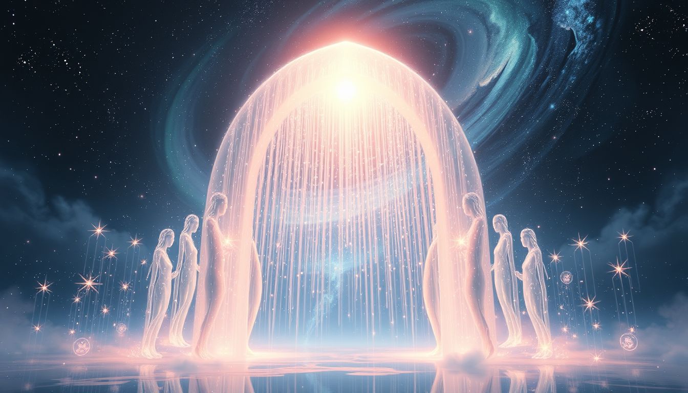 Ein Spalier im Regen symbolisiert Reinigung und emotionalen Neuanfang.