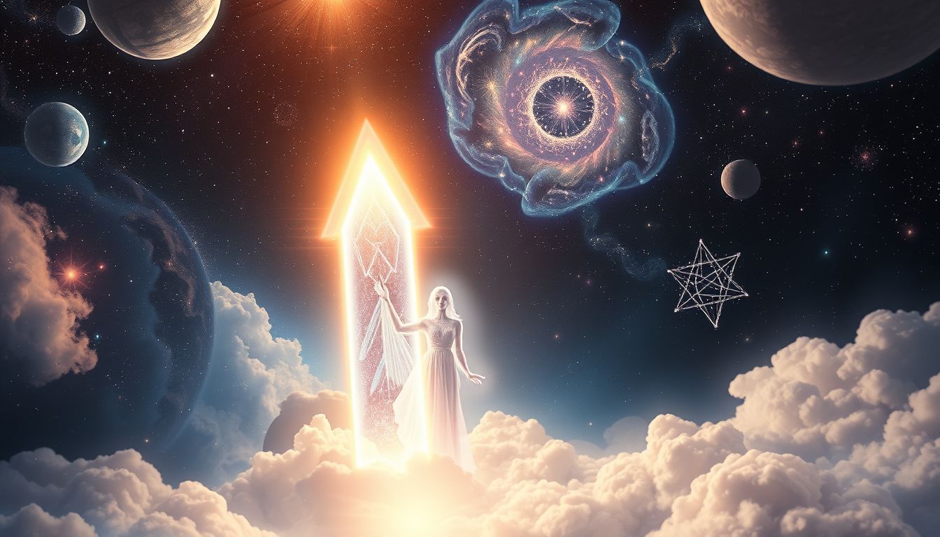 Eine mystische Gestalt symbolisiert Schutz vor verborgenen Gefahren im Traum.
