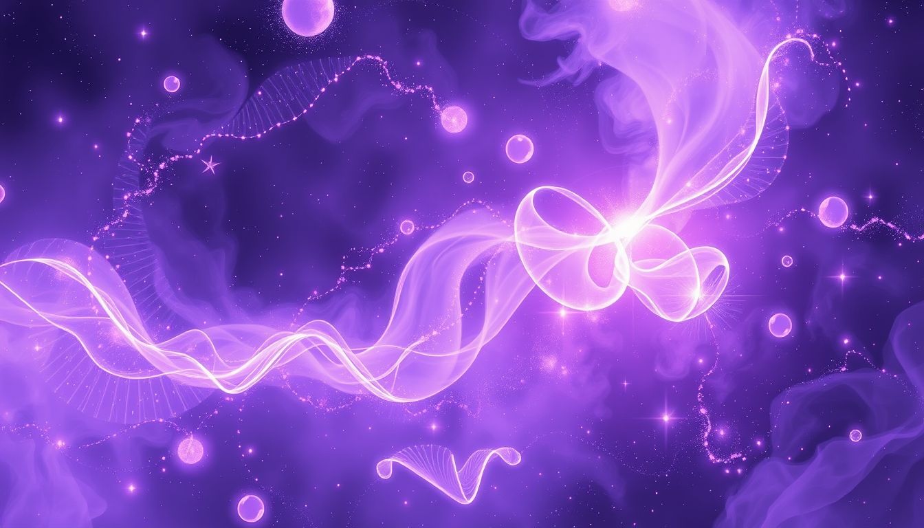 Lila Energie im Traum symbolisiert spirituelle Kraft und Transformation.