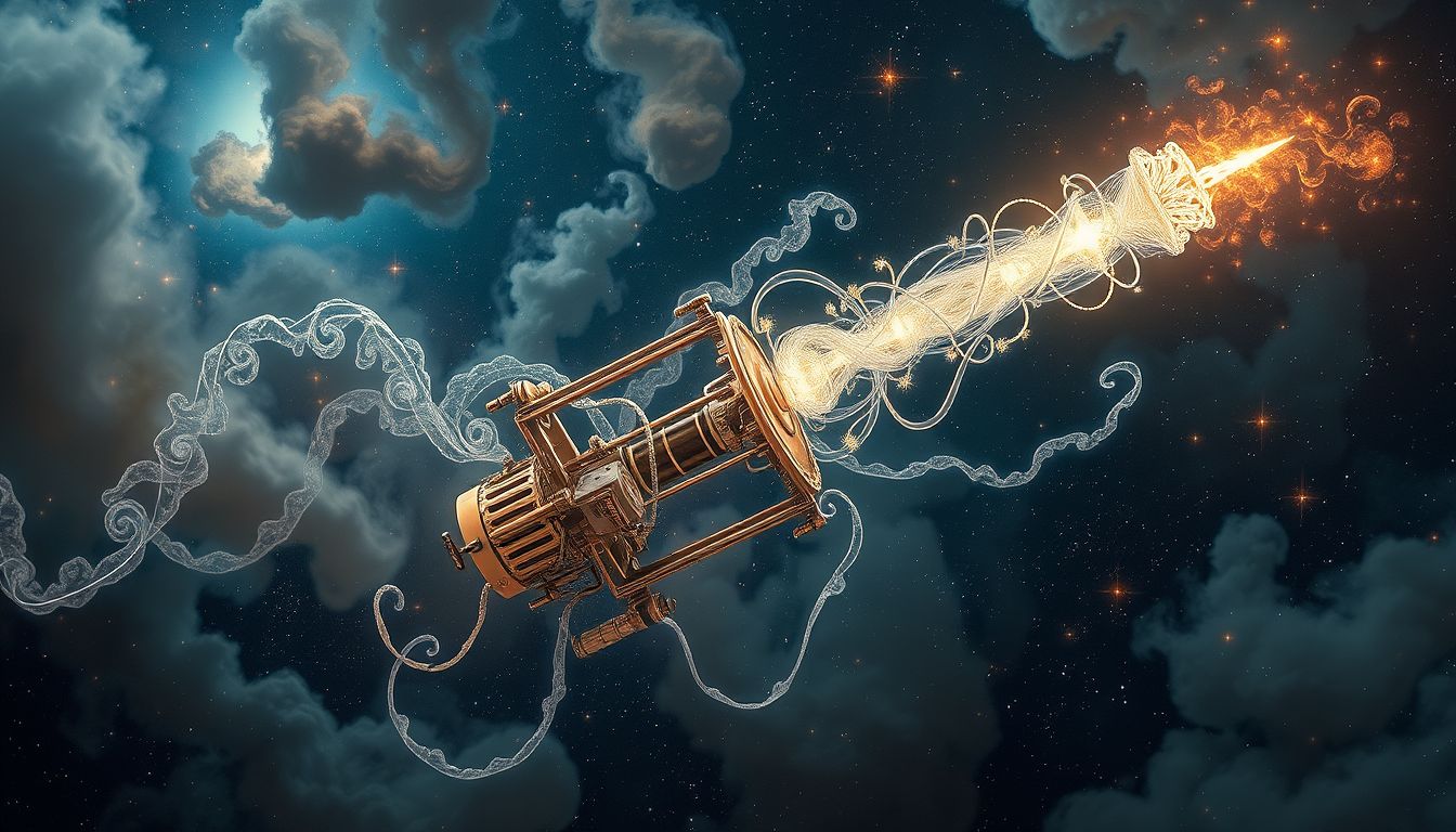 Eine Spitzenklöppelmaschine als Waffe symbolisiert verborgene Konflikte im Traum.